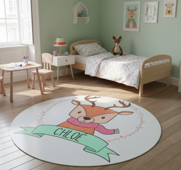 Vinylmatta djur med namn på babyhjort - Tenstickers