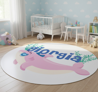 Vinylmatta djur babyhaj med namn flicka - Tenstickers