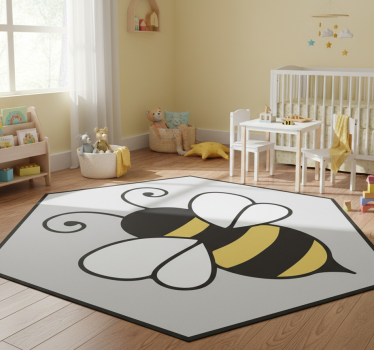 Vinylmatta djur bihonung hexagon design - Tenstickers