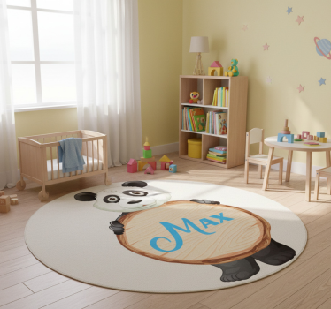 Vinylmatta djur panda med namn - Tenstickers