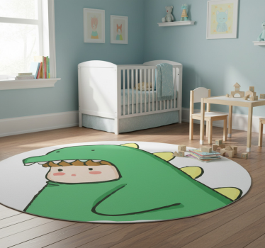 Vinylmatta djur söt människa i dinosaurkostym - Tenstickers