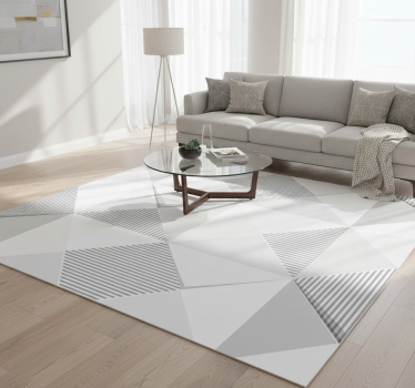 Vinylmatta geometrisk 3d vita rutor - Tenstickers