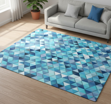 Vinylmatta geometrisk blå abstrakt - Tenstickers