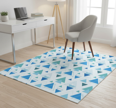 Vinylmatta geometrisk blå triangelmönster - Tenstickers