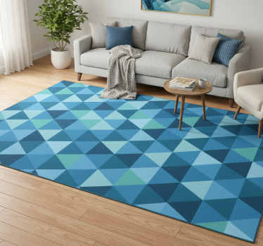 Vinylmatta geometrisk blåa geometriska rutor - Tenstickers