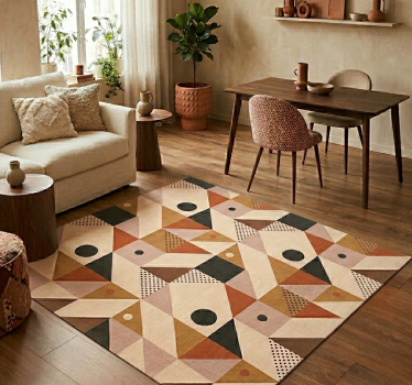 Vinylmatta geometrisk brun lapptäckta - Tenstickers