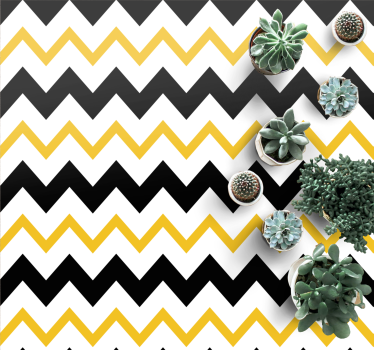 Vinylmatta geometrisk chevron zigzag trend - Tenstickers