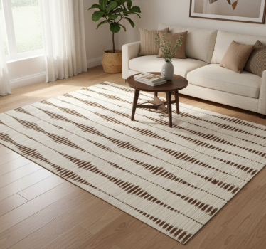 Vinylmatta geometrisk chokladbrun rabaul ikat - Tenstickers