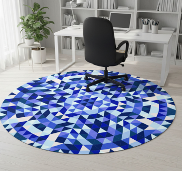 Vinylmatta geometrisk cirkulärt blått mönster - Tenstickers