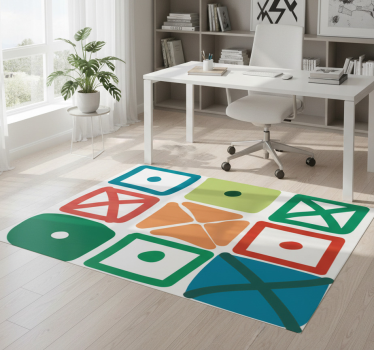 Vinylmatta geometrisk med olika rutdesign - Tenstickers