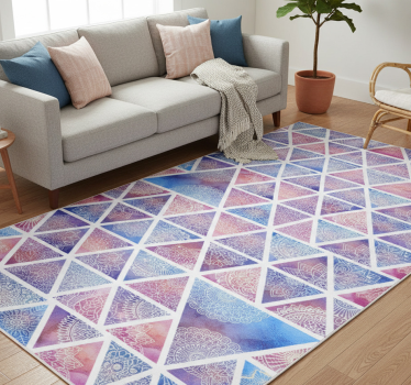 Vinylmatta geometrisk etniska blommiga trianglar - Tenstickers
