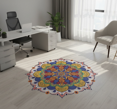 Vinylmatta geometrisk färgglad blommmandala - Tenstickers