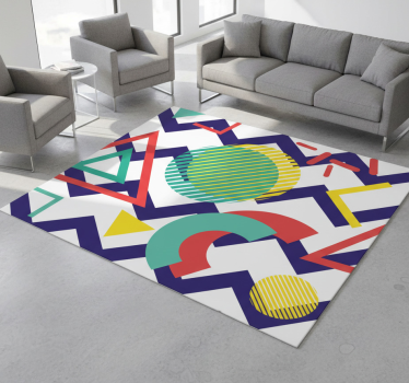 Vinylmatta geometrisk färgglad mönster - Tenstickers