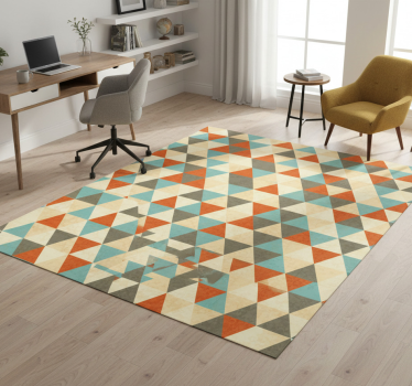 Vinylmatta geometrisk färgglada trianglar - Tenstickers