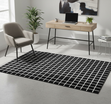 Vinylmatta geometrisk grå rutskala - Tenstickers