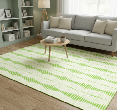 Vinylmatta geometrisk grön rabaul ikat - Tenstickers