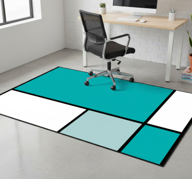 Vinylmatta geometrisk gröna kvadrater - Tenstickers