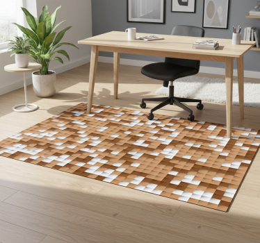 Vinylmatta geometrisk bruna rutor - Tenstickers