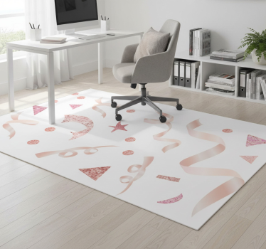 Vinylmatta geometrisk ljusrosa konfetti - Tenstickers