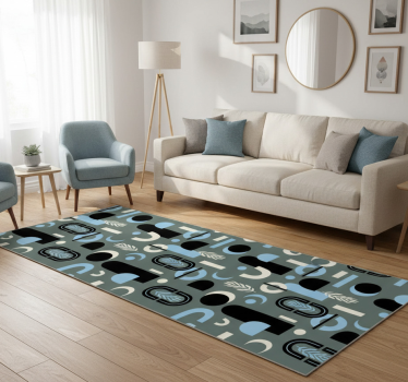Vinylmatta geometrisk med abstrakt form - Tenstickers