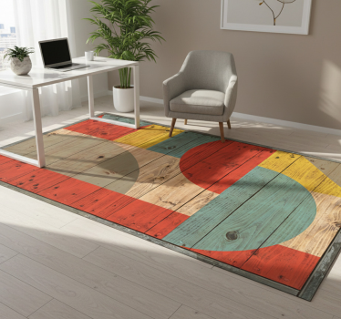 Vinylmatta geometrisk med trä - Tenstickers