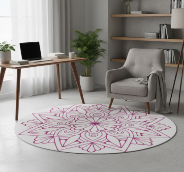 Vinylmatta geometrisk med utsökt botanisk element - Tenstickers