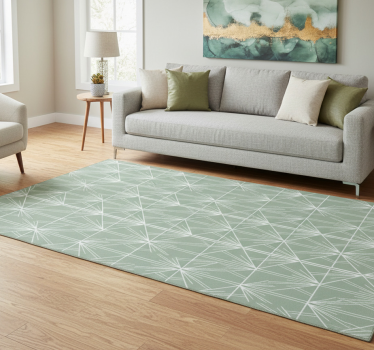 Vinylmatta geometrisk modern konst gren och vit dekormönster - Tenstickers