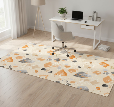 Vinylmatta geometrisk monokrom terrazzo mönster - Tenstickers
