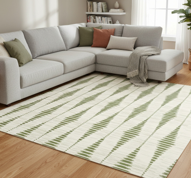 Vinylmatta geometrisk mossa grön rabaul ikat - Tenstickers