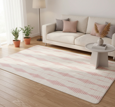 Vinylmatta geometrisk pastellrosa rabaul ikat - Tenstickers