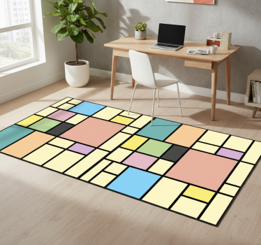Vinylmatta geometrisk patchworkfärger block - Tenstickers