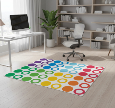 Vinylmatta geometrisk regnbågens färger cirklar - Tenstickers