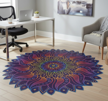 Vinylmatta geometrisk regnbågsmandala - Tenstickers