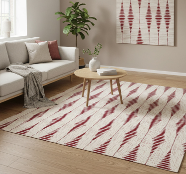 Vinylmatta geometrisk röd rabaul ikat - Tenstickers