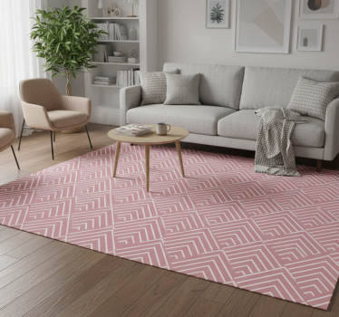 Vinylmatta geometrisk röda parallellogram och hexagoner - Tenstickers