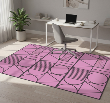 Vinylmatta geometrisk rosa och grå färgblock - Tenstickers
