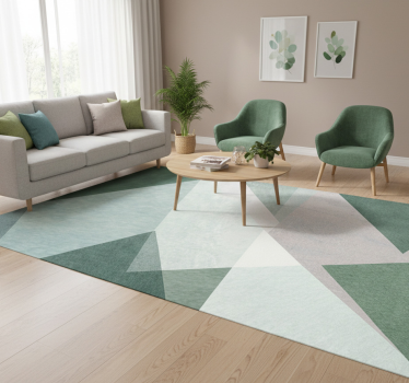 Vinylmatta geometrisk salvia grön mönster - Tenstickers