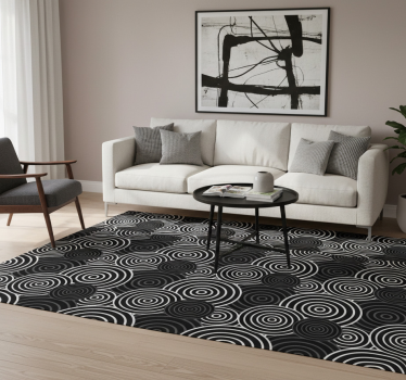 Vinylmatta geometrisk svart cirkel med bakgrund - Tenstickers