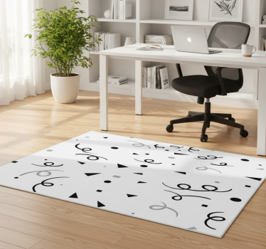 Vinylmatta geometrisk svart och grå konfetti - Tenstickers