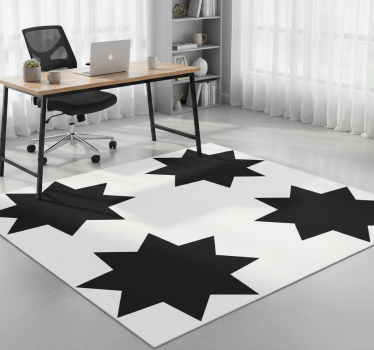 Vinylmatta geometrisk svarta stjärnformer - Tenstickers