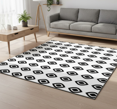 Vinylmatta geometrisk svartvita former - Tenstickers