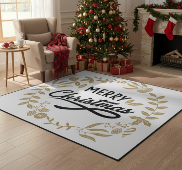 Vinylmatta jul blomsterbroderi jul - Tenstickers