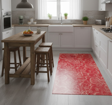 Vinylmatta kök paisley illustration kylskåp - Tenstickers
