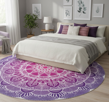 Vinylmatta sovrum lila livets blomma mandala - Tenstickers