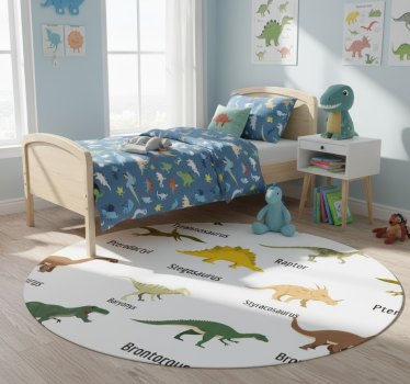 Vinylmatta sovrum realistiska dinosaurer med namn - Tenstickers
