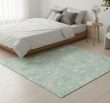 Vinylmatta sovrum scandi blommor - Tenstickers