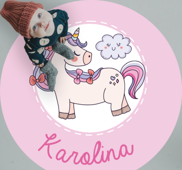 Vinylmatta unicorn med namn - Tenstickers