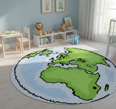 Vinylmatta världskarta dekorativ illustration jord - Tenstickers
