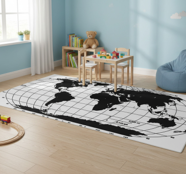 Vinylmatta världskarta en färg 70x140 cm - Tenstickers