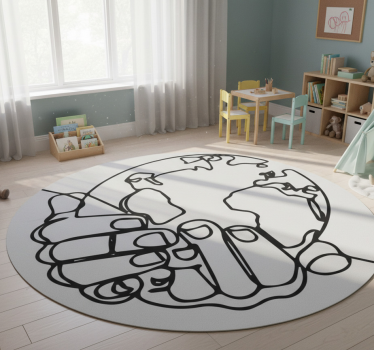 Vinylmatta världskarta minimalistisk jord - Tenstickers